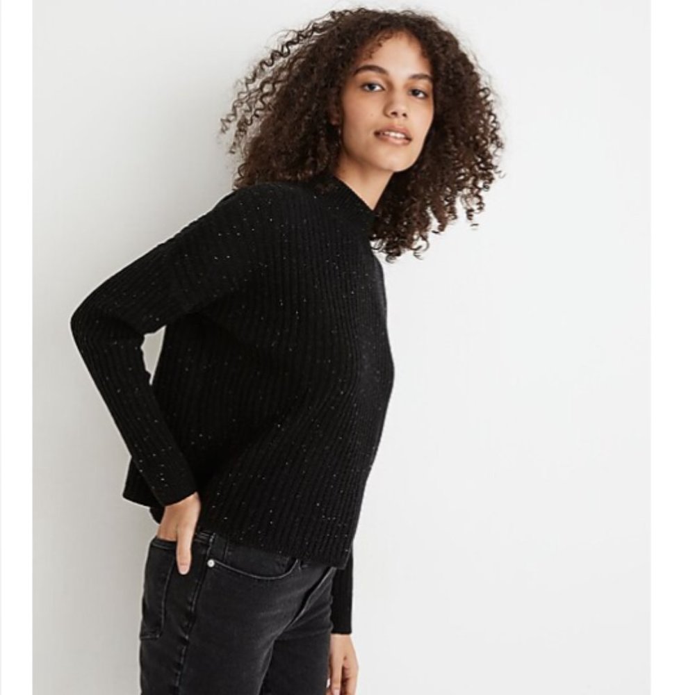 Madewell Cashmere Ribbed Mockneck Sweater NWT